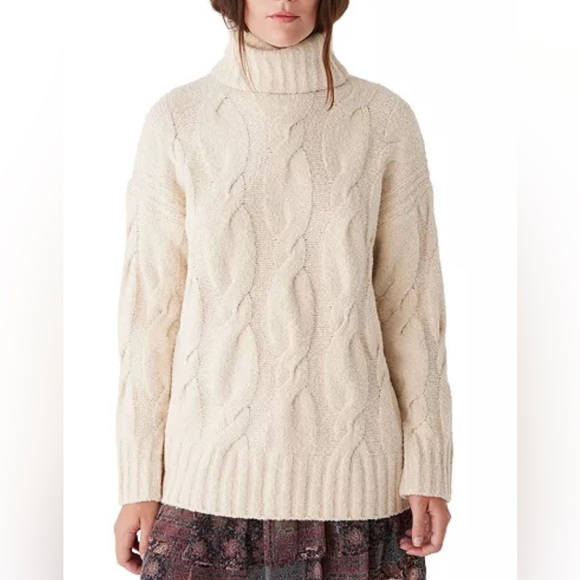 NWT - Frank & Oak Women’s Wool Blended Ribbed Turtleneck Sweater - Size L - Picture 2 of 9